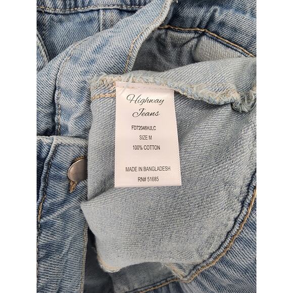 Highway Jeans Light Blue Distressed Denim Jacket Women's Size Medium - Picture 5 of 6